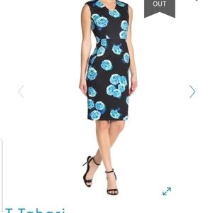 NWT T Tahari Foral Print V-neck Sleeveless SZ 10